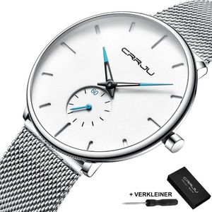 Horloges voor Mannen Heren Horloge Dames Vrouwen Horloge Watch – Jongens Meisjes Horloges – Zilver Wit