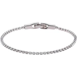 Traveller Armband - Dames - Tennisarmband - Zilverkleurig - Kristal - Preciosa Crystals - Lengte Verstelbaar 17 - 19,5 cm - Geplatineerd - 157417