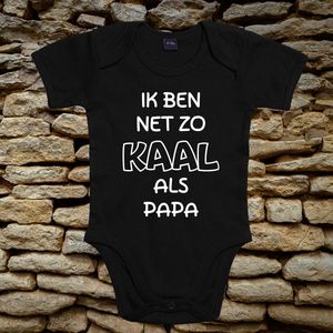 Rompertje - Baby rompertje met tekst: Ik ben net zo kaal als papa - Organic katoen