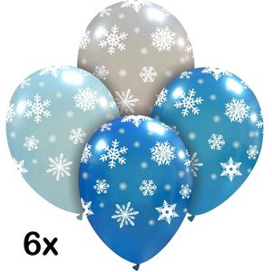 Snowflakes ballonnen mix, 6 stuks, 30 cm