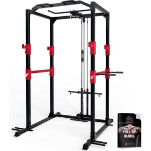 Sportstech Power Rack + pull-up bar| rek voor halter met gewichten | home gym krachtstation voor fitness & sport thuis | FPR300 Power Tower