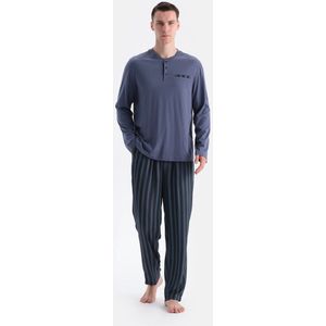 Dagi Pyjamaset met Lange Mouwen, Ronde Hals en Broek met Normale Taille