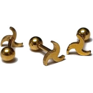 Helixpiercing met spiraal Staal Goudkleur