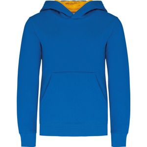 Kariban Kinder hooded sweater met gecontrasteerde capuchon K453 - Light Royal Blue / Yellow - 6/8 Y (6/8 ans)