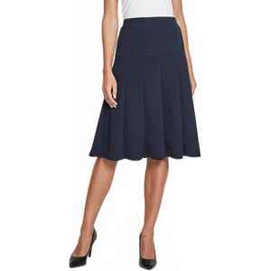 Effen uitlopende rok halverwege de lengte met elastische tailleband