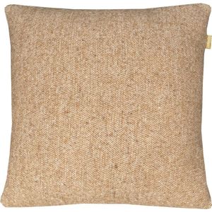 Camel beige double faced recycled wool square cushion