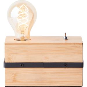 Brilliant Lamp Benny tafellamp zwart mat/natuurlijk metaal bruin 1x A60, E27, 40 W