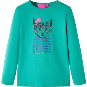 Kindershirt - Heldergroen - Katoen/Elastaan - Katje Print
