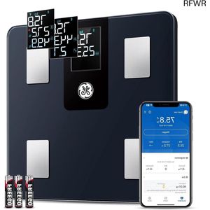 RFWR® Digitale Lichaamsvetweegschaal met Lichaamsanalyse en Bluetooth