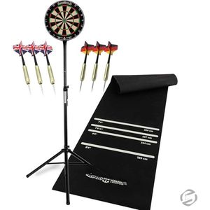 Equivera Dartstandaard - Dartbordhouder - Verstelbaar - Mobiele Dartbaan - voor Dartborden en Elektronische Dartborden