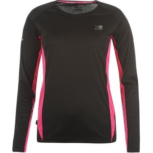 Karrimor Hardloop Shirt Lange Mouw - Runningshirt - Dames - Zwart/Roze - maat L (14)