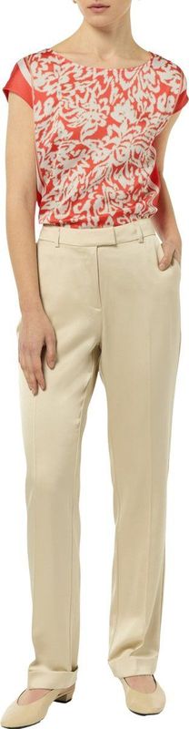 COMMA Blouse  donkerbeige / vuurrood / wit