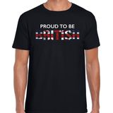 Verenigd Koninkrijk Proud to be British landen t-shirt - zwart - heren -  Verenigd Koninkrijk landen shirt  met Engelse vlag/ kleding - EK / WK / Olympische spelen supporter outfit XL