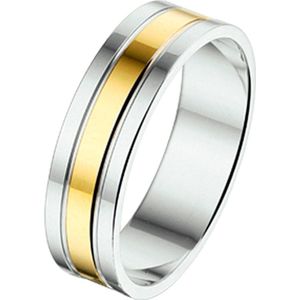 Ring Al767 - 5 Mm - Zonder Steen Goud Met Zilver