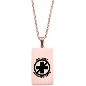 Ketting | Hanger | RVS | Rosegoud | Do Not Resuscitate