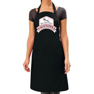 Naam cadeau Valentina - Queen of the kitchen schort zwart - keukenschort cadeau