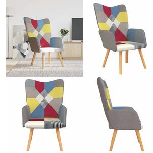 vidaXL Relaxstoel patchwork stof - Relaxstoel - Relaxstoelen - Fauteuil - Fauteuils