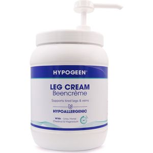 Hypogeen Beencrème – Verzorging voor Vermoeide, Droge & Gevoelige Benen – Hypoallergeen & pH-Neutraal – Met Magnesium, Paardenkastanje, Squalaan & Ureum – Spataderen crème - Geschikt onder Steunkousen – 1500 ml pompflacon