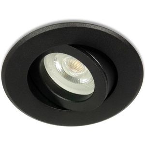 LED Midi inbouwspot Milad -Rond Zwart -Koel Wit -Niet Dimbaar -3.4W -Integral LED