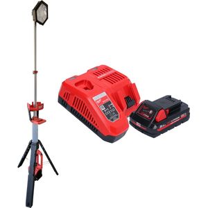Milwaukee M18 SAL2-301 Draadloze bouwspot 18 V 2800 lm + 1x oplaadbare batterij 3.0 Ah + lader