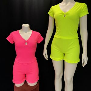 Dames Loungewear Pyjama Set - Neon Green