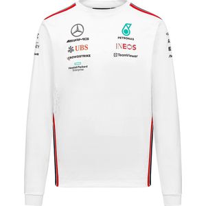 Mercedes Longsleeve Teamline T-shirt wit 2023 - M - Lewis Hamilton - George Russel - Formule 1