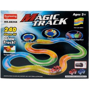 Glow in the dark magische racebaan 240dlg uitbreidbaar & flexibel Magic Track