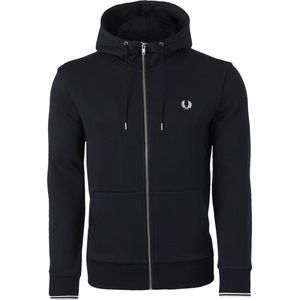 Fred Perry hoodie sweatvest - hooded zip jacket - zwart - Maat: S