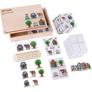Educo Mini Midi Maxi - Houten speelgoed - Houten puzzel - Educatief speelgoed - Kinderspeelgoed - Incl. opbergkist - Vanaf 4 jaar