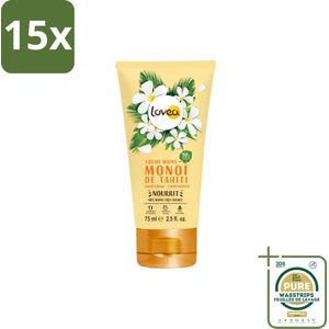 15 x Lovea – Handcrème – Tahiti Monoï – Hydraterend – 75 ml - Grootverpakking - Koffiezetapparaat
