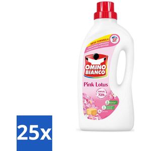 Omino Bianco - Roze Lotus - Wasmiddel - Witte & Gekleurde Was - 37 Wasbeurten - Bulkverpakking - 25 stuks