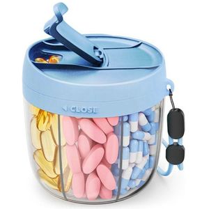 Daity 1 Pack - Pillendoos, draagbare pillendoos, pillendoos voor 7 dagen, pillendoos met 7 grote compartimenten