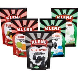 Klene | Mix Suikervrije Drop | Voordeelpakket | 5 x Klene drop zakje (105g)