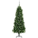 The Living Store Kerstboom Green PE 240 cm - Levensechte naalden - LED-verlichting - USB-aansluiting