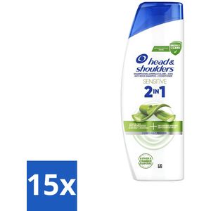 15 x Head & Shoulders - Shampoo - Sensitive - Gevoelige Hoofdhuid & Kalmerend - 285 ml - Dermatologisch Getest Shampoo
