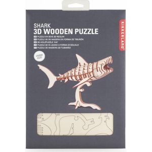Kikkerland 3D puzzel van hout - In de vorm van een Haai - Zeedier - DIY