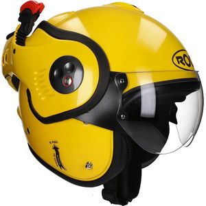 ROOF Boxer V8 Alpha Yellow 22-06 - Maat XL - Systeemhelmen - Scooter helm - Motorhelm - Zwart - Scooterhelmen mannen en vrouwen.