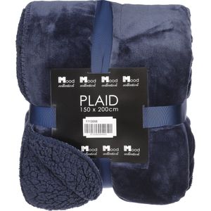 In the Mood Mardy Fleece Plaid - L200 x B150 cm - Polyester - Donkerblauw