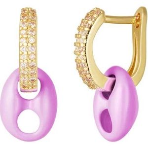 Shell earrings - gold - paars - yehwang | Cadeau voor haar | Tieners | Moederdag