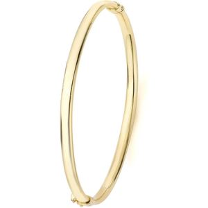 Lucardi Dames 9 Karaat bangle - Armband - 9 Karaat - Goudkleurig - 60 mm