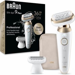 Elektrische epilator - BRAUN - Silk-épil 9 Flex - Gemakkelijk ontharen - 9-041 3D - Wit/Goud