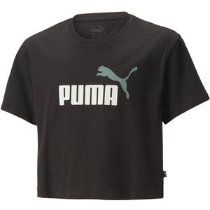 Puma Logo Cropped T-shirt Met Korte Mouwen Zwart 5-6 Years Meisjes