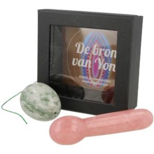 Yoni massage set Serpentijn Jade / Roze kwarts