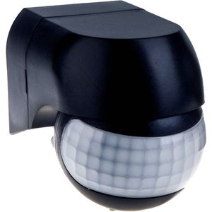 IP44 Bewegingssensor met schemerschakelaar 180° - zwart - Sensor op beweging - activering - Passieve Infrarood Sensor - PIR