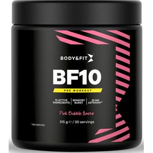 Body & Fit BF10 Pre Workout - Pink Bubble - Pre-Workout met Cafeïne - AstraGin® - 30 servings (315 gram)