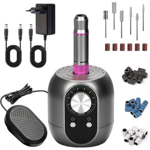 Electric Nail Cutter for Gel Nails - 35000 rpm Manicure Pedicure Set with Foot Pedal - Professional Nail Care Accessories