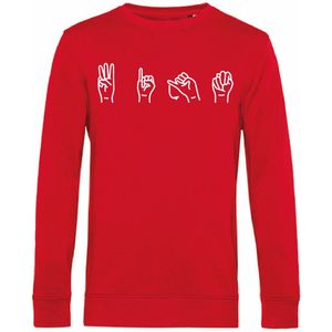 7431 - Sweater - Gebarentaal; Wijn-Red-S