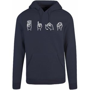 7311 - Hoodie - Gebarentaal; Wijn-Navy-S