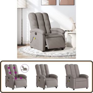 vidaXL Massagestoel elektrisch verstelbaar - Taupe Elektrische Massagestoel - Massagefauteuil - Relaxstoel - Ergonomische Stoel - Lounge Stoel