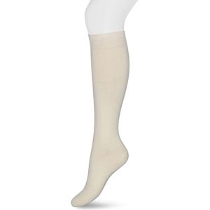Bonnie Doon Wol/Katoen Kniekousen Off White Dames maat 35/38 - Buitenkant 70% Fijne Wol - Binnenkant Katoen - Niet irriterend - Heerlijk warm - Kousen - Gladde Naden - Kniesokken - Wollen sokken - Crème - Gebroken Wit - Ivoor - Ivory - R715011.250